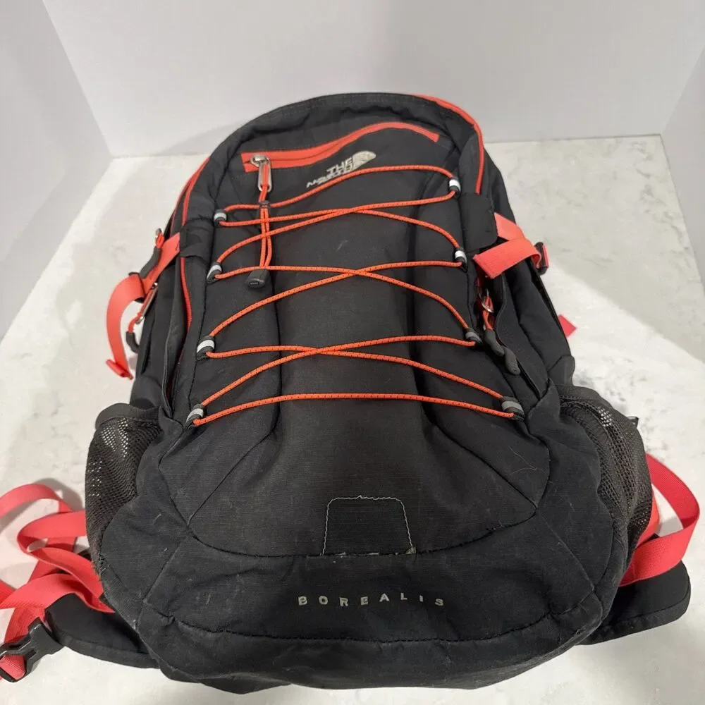 North Face Backpack Borealis Gray Pink Coral Backpack. see Description.